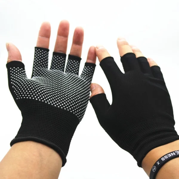 1 Pair Nylon MTB Bike Bicycle Gloves Cycling Gloves Breathable Anti-slip Outdoor Gym Sports Yoga Exercise Half Finger Gloves