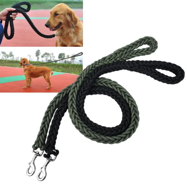 115cm Lrge And Medium-Sized Dog Leash Shepherd Round Rope Braided Wear-Resistant Bite-Resistant Thick Short Rope Pet Supplies