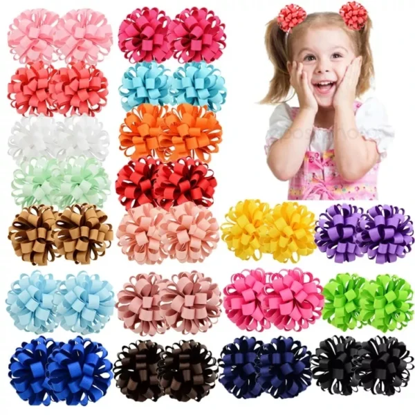 1Piece Girl New Design Beauty Hairband Grosgrain Ribbon Flower With Elastic Hair Rope Floral Hair Bands Kids Accessories