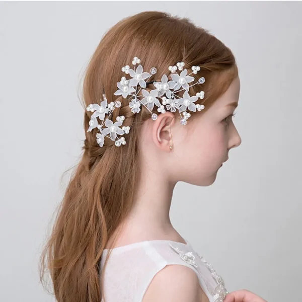 Festival Wedding Flower Pearl U Shape Flower Pearl Hairpin Beautiful Headdress Plait Hair Clip Fork Vine Bridal Hair Accessories