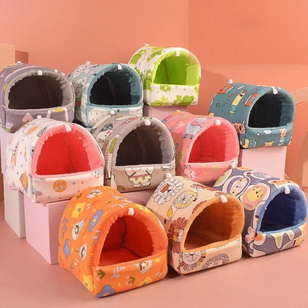 Mini Soft Animal Hammock Nest Ferret Rabbit Guinea Pig Rat Hamster Mice Bed Toy Warmer Cushion House Cave Pets Supplies