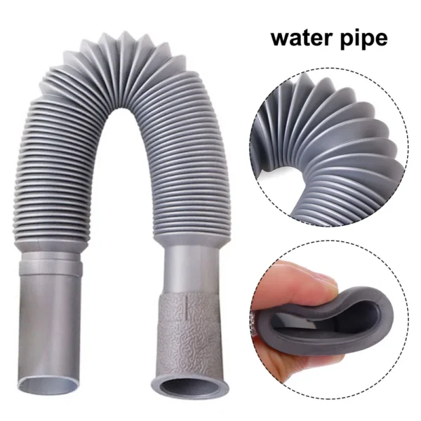 Universal Plastic Drain Hose Flexible Kitchen Sink Extension Washbasin Drain Hose Pipe For Bathroom Kitchen Home Improvement